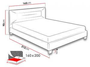 Čalúnená manželská posteľ bez matraca 160x200 BROOKE - svetlá šedá