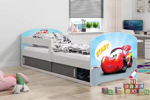 Detská posteľ Luki 1 auta 160x80 s posuvnými dvierkami (2 barevné provedení)