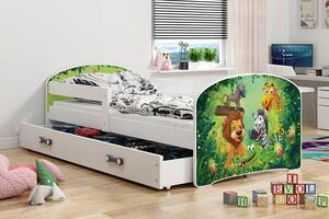 Detská posteľ Luki jungle 160x80 s úložným priestorom (3 barevné provedení)