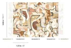 Hnedo-béžová grafická vliesová fototapeta, DG3WAR1011, Wall Designs III, Khroma by Masureel
