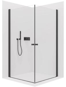 CERANO - Sprchovací kút Antelo Duo Ľ/P - 6 mm - čierna matná, transparentné sklo - 100x70x190 cm - otočný