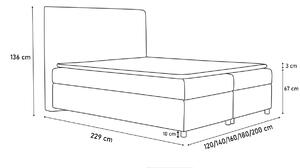 Čalúnená posteľ boxspring NEPTUN + topper, 180x200, madryt 190/madryt 120
