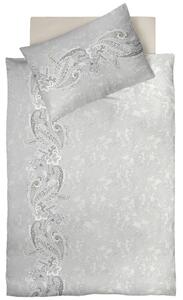 POSTEĽNÁ BIELIZEŇ, makosatén, sivá, biela, 140/220 cm Fleuresse - Obliečky & plachty