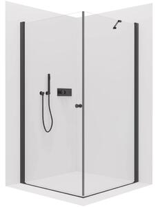 CERANO - Sprchovací kút Antelo L/P - 6 mm - čierna matná, transparentné sklo - 70x30x190 cm - otočný