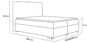 Čalúnená posteľ PIERROT + topper, 180x200, D8 / D511