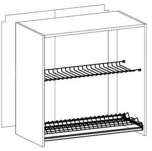 Kuchynská skrinka horná s odkapávačom ASPEN G80C, 80x72x32, biela/sivá lesk