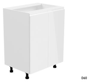 Kuchynská skrinka dolná dvojdverová ASPEN D60, 60x82x47, biela/sivá lesk