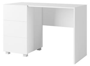 Písací stôl BRINICA, 110x77x50, biela/biely lesk