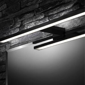 LED zrkadlové svetlo Dun Brilo, IP44, šírka 60 cm, Čierna, Kúpeľňa, kov, Moderný, Nástenné svietidlo