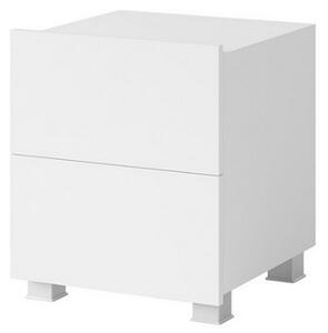 Nočný stolík CALABRINI, 40x45x40, biela/biely lesk