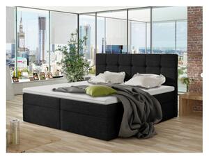 Boxspringová manželská posteľ 120x200 CLARA - čierna + topper ZDARMA