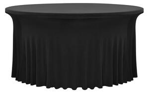 TENTino Elastický obrus SKIRTING na okrúhly stôl 122 cm Farba obrusu: ČIERNA / BLACK