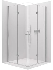 CERANO - Sprchovací kút Volpe Duo Ľ/P - 6 mm - chróm, transparentné sklo - 70x70x190 cm - zalamovacie