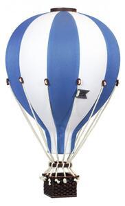 Dekoračný teplovzdušný balón - modrá/biela - S-28cm x 16cm