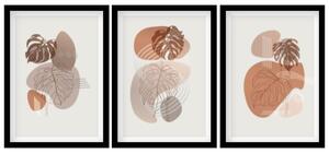 Gario Sada plagátov Jesenná monstera - 3 dielna Farba rámu: Bez rámu, Veľkosť: 99 x 45 cm