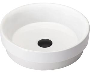 CERANO - Umývadlo keramické Sonora - polozápustné a na dosku - biela lesklá - ⌀ 40 cm