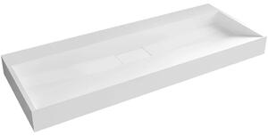 CERANO - Umývadlo z liateho mramoru Vita - nástenné aj na dosku - biela lesklá - 100x46 cm