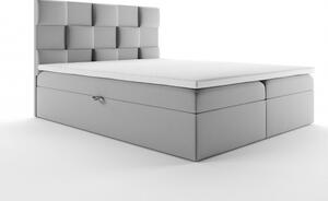 Čalúnená posteľ s úložným priestorom 200x200 SCOTTY - svetlosivá
