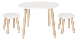 Detský drevený stôl so stoličkami- biely