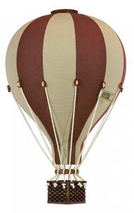 Dekoračný teplovzdušný balón - hnedá/krémová - S-28cm x 16cm