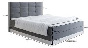 Čalúnená posteľ 140x200 LILLIANA 1 - šedá / biela