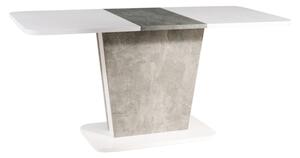 Rozkladací jedálenský stôl HESTIA, 110-145x76x68, biela/dub wotan