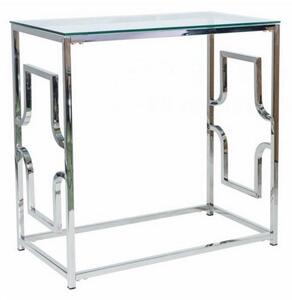 Konzolový stolík VERSACE C, 80x78x40, sklo/chróm