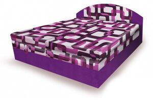 Polohovateľná posteľ 160x200 VEERLE - fialová / vzorovaná