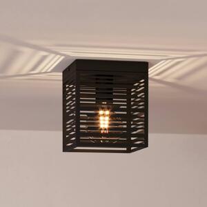 Stropná lampa Piedritas, čierne štvorcové tienidlo