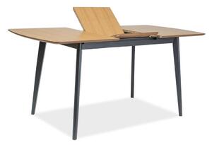 Rozkladací jedálenský stôl TROVY II, 120-160x75x80, dub/grafit