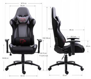 Kancelárska stolička KORAD FG-38, 67,5x128-138x70, modrá/čierna