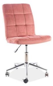 Detská stolička Q-020 VELVET, 45x87-97x40, bluvel 52, ružová