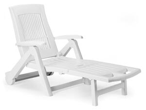 Záhradné lehátko ZIRCONE, 72x195x101cm, biela I.P.A.E-Progarden