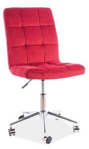 Detská stolička KEDE Q-020 VELVET, 45x87-97x40, bluvel 59, červená