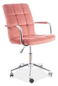 Detská stolička Q-022 VELVET, 51x87-97x40, bluvel 52, ružová