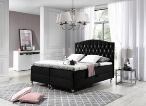 Elegantná posteľ 180x200 PEGGY - čierna + topper ZDARMA