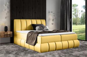 Dizajnová čalúnená posteľ 180x200 VENY - žltá + topper ZDARMA
