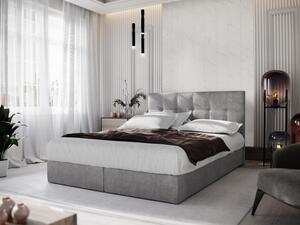 Čalúnená boxspringová posteľ 180x200 PURAM - svetlo sivá