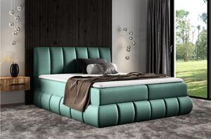Dizajnová čalúnená posteľ 160x200 VENY - zelená + topper ZDARMA
