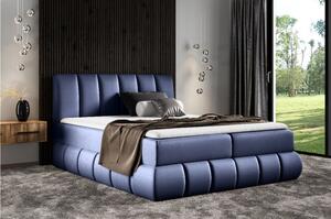 Dizajnová čalúnená posteľ 200x200 VENY - modrá + topper ZDARMA
