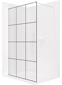CERANO - Sprchová zástena Walk-in Onyx Cube Ľ/P - 8 mm - hranatá vzpera - biela matná, industriálne sklo - 90x200 cm