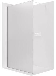 CERANO - Sprchová zástena Walk-in Onyx Cube Ľ/P - 8 mm - hranatá vzpera - biela matná, mliečne sklo - 30x200 cm