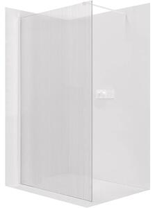 CERANO - Sprchová zástena Walk-in Onyx Cube Ľ/P - 8 mm - hranatá vzpera - biela matná, ryhované sklo - 50x200 cm