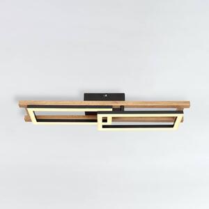 Stropné LED svetlo Illa drevený dizajn dĺžka 69 cm