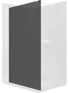 CERANO - Sprchová zástena Walk-in Onyx Cube Ľ/P - 8 mm - hranatá vzpera - biela matná, grafitové sklo - 60x200 cm