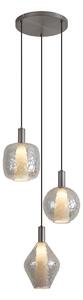 Dizajnová závesná lampa Gun Metal 3-svetelná - Ard
