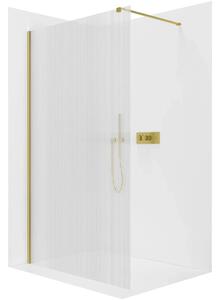 CERANO - Sprchová zástena Walk-in Onyx Cube Ľ/P - 8 mm - hranatá vzpera - zlatá, ryhované sklo - 50x200 cm