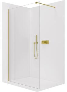 CERANO - Sprchová zástena Walk-in Onyx Cube Ľ/P - 8 mm - hranatá vzpera - zlatá, transparentné sklo - 100x200 cm