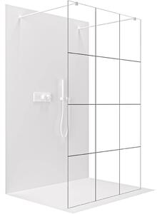 CERANO - Sprchová zástena Walk-in Onyx Duo Ľ/P - 8 mm - hranatá vzpera - biela matná, industriálne sklo - 90x200 cm