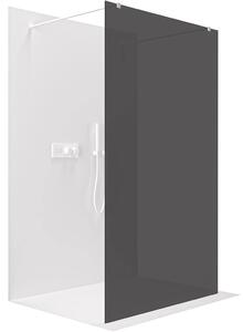 CERANO - Sprchová zástena Walk-in Onyx Duo Ľ/P - 8 mm - hranatá vzpera - biela matná, grafitové sklo - 150x200 cm